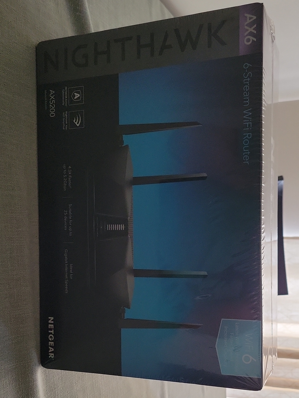 NETGEAR Nighthawk AX6 Router - Black with Blue Graphic